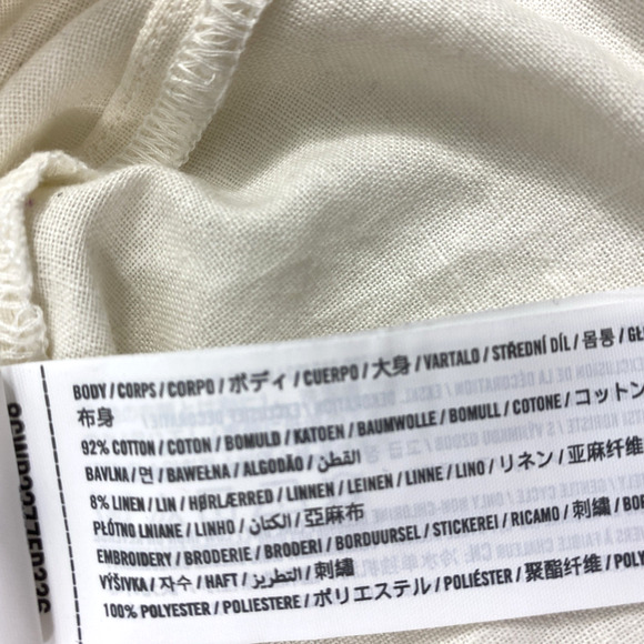 Hollister Shirt Mens XXL Linen Blend‎ Beige Embroidered Button Up Short Sleeve - Picture 6 of 10